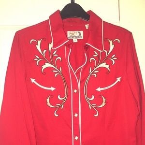 GORGEOUS Red Panhandle Slim Western Shirt - Size M